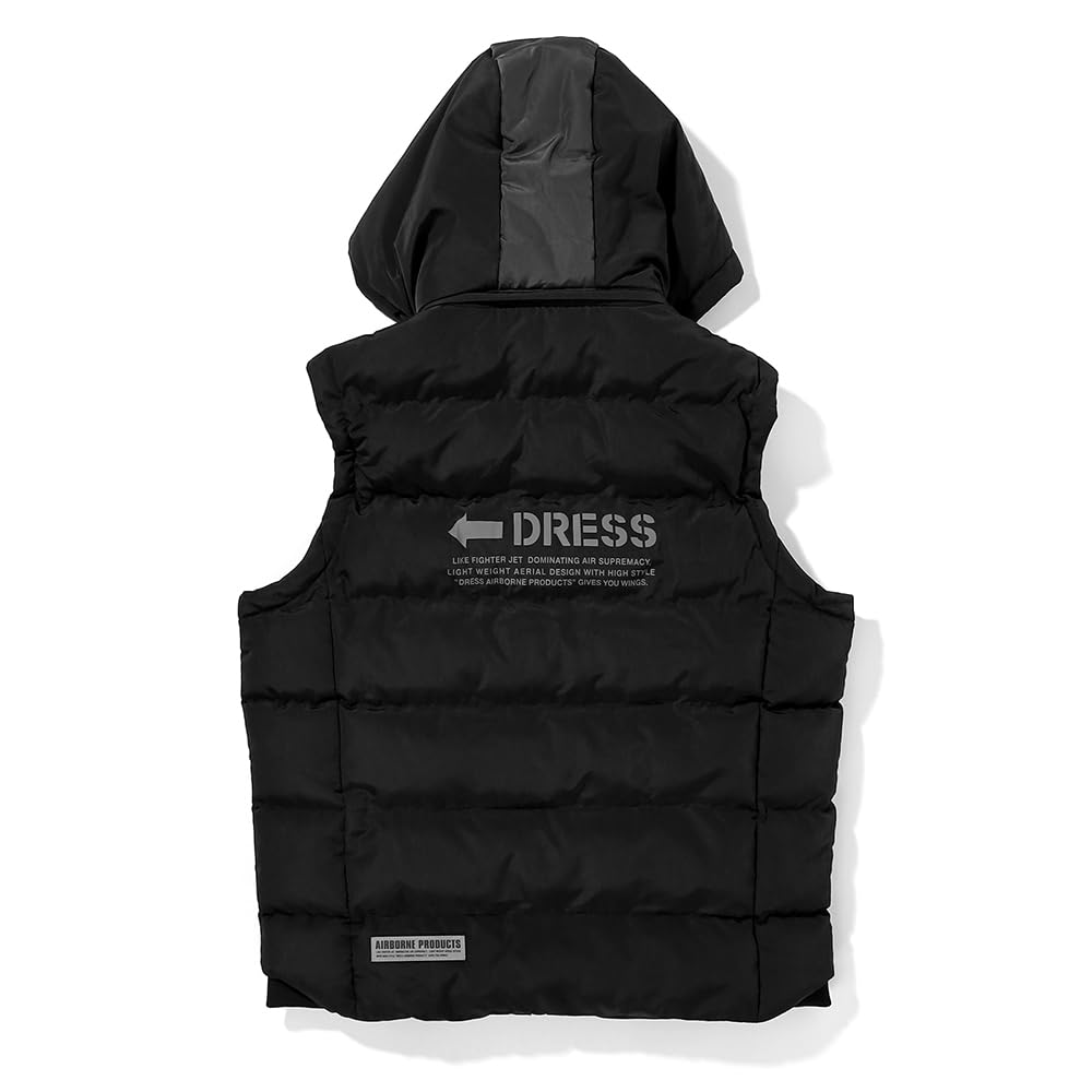 DRESS 電熱ヒーター内蔵ベスト2XL ブラック　丸洗い可 DRESS ヒートベスト AIRBORNE